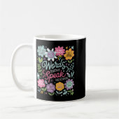Mug Words Speak Kindness Insrational Floral Sitive  (Gauche)