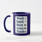 Mug Work Hard Rest Even Harder Bold Typography Shirt (Gauche)