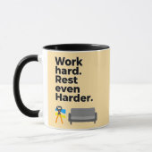 Mug Work Hard Rest Even Harder Minimal Quote Design (Gauche)