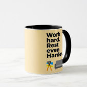 Mug Work Hard Rest Even Harder Minimal Quote Design (Devant droit)