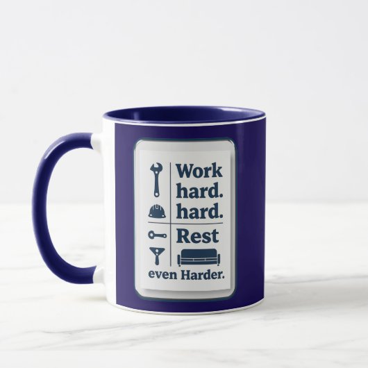 Mug Work Hard Rest Even Harder Minimal Worker Design (Gauche)