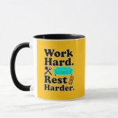 Mug Work Hard Rest Harder Funny Lifestyle Shirt (Gauche)