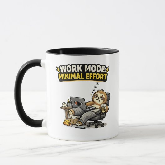 Mug Work Mode Minimal Effort Funny Sloth (Gauche)