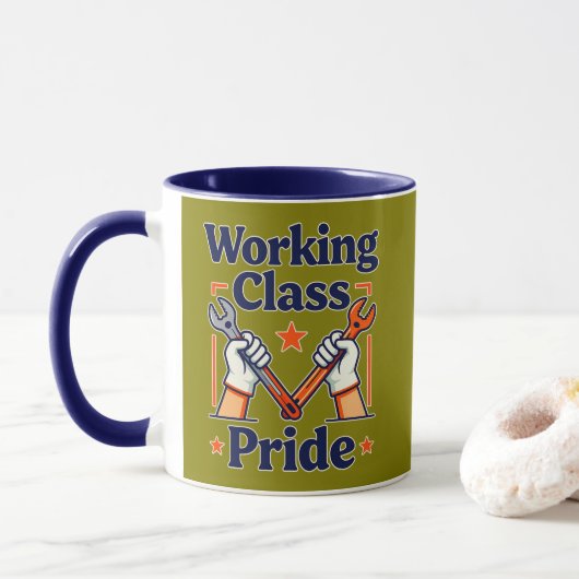 Mug Working Class Pride Tools and Strength Design (Avec donut)