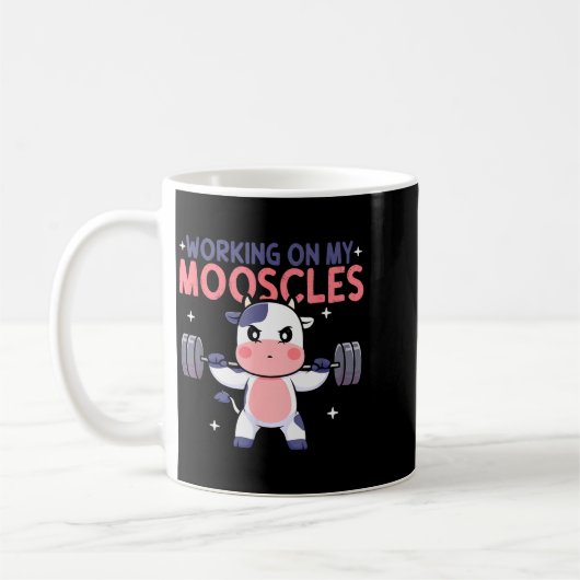 Mug Working On My Mooscles Moo Muscles Workout Design (Gauche)