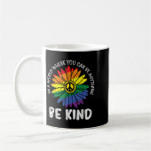 Mug World Be Kind Rainbow Daisy Peace Hippie Gay pride (Gauche)