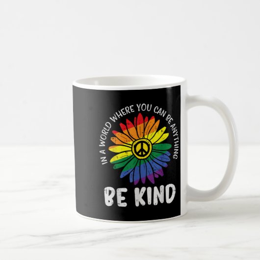 Mug World Be Kind Rainbow Daisy Peace Hippie Gay pride (Droite)
