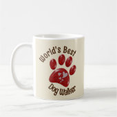 Mug World Best Dog Walker Empreinte de patte Canine An (Gauche)