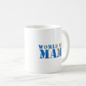 Mug World Best Mama Globe Nature Typographie Bleu (Devant droit)