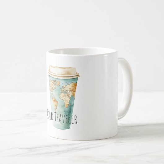 Mug World Map Travel (Devant droit)