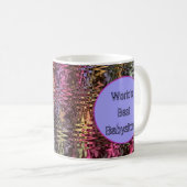Mug Worlds Best Babysitter Bright Abstrait Merci (Devant droit)