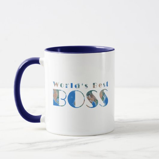 Mug World's Best Boss, Global Land Physical Map (Gauche)