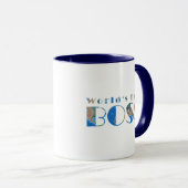 Mug World's Best Boss, Global Land Physical Map (Devant droit)