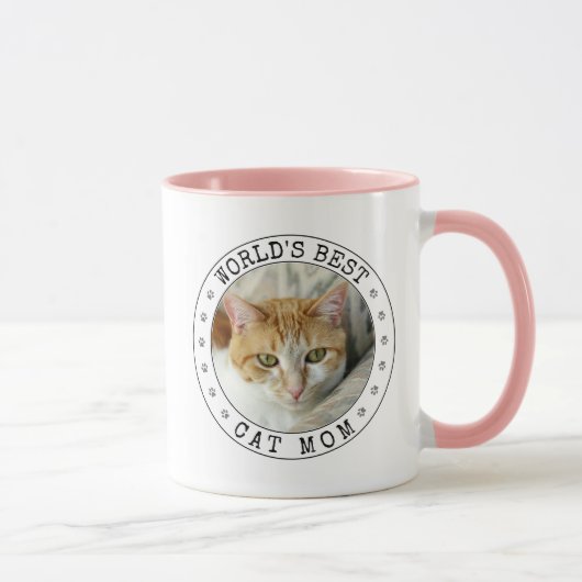 Mug Worlds Best Cat Maman Modèle photo Empreinte de pa (Droite)