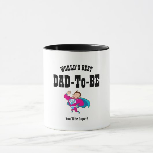 Mug Worlds BEST DAD-To-BE - Super HERO personnalisable (Centre)