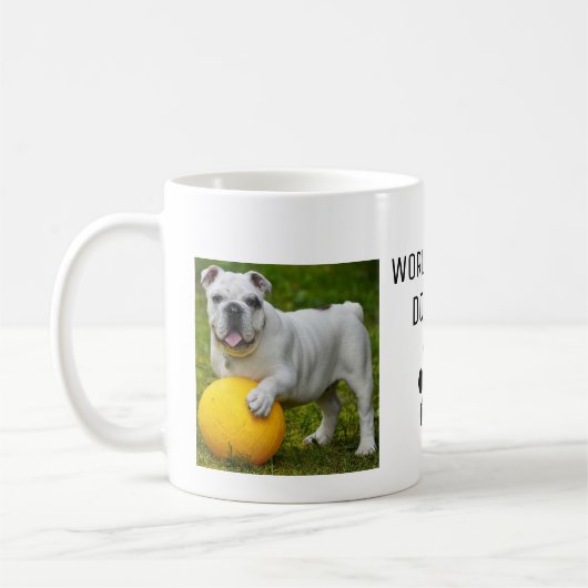 Mug World's Best Dog Dad, Custom Photo And Name, (Gauche)