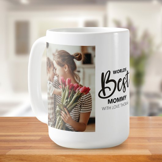 Mug Worlds Best Mommy Photo with White Writing