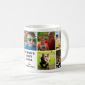 Mug Worlds Best Papa Modern Photo Collage (Devant droit)