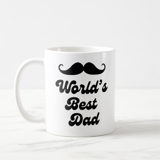 Mug Worlds best papa, rétro script fête des pères drôl (Gauche)