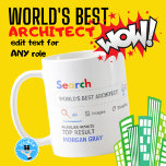 Mug WORLDS MEILLEUR ARCHITECTE Funny Top Résultat de r<br><div class="desc">Le meilleur moteur de recherche personnalisable personnalisé du monde de nouveauté Gag livre cadeau Mug. Parfait pour N'IMPORTE QUI (il suffit d'ajouter son nom et son titre) pour N'IMPORTE QUELLE occasion. Vous pouvez éditer le texte pour rendre ce prix pour le meilleur, n° 1, numéro 1, le plus grand, le...</div>