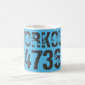 Mug Worn out and scratched text Workout 247365 blue (Centre)