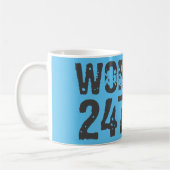 Mug Worn out and scratched text Workout 247365 blue (Gauche)