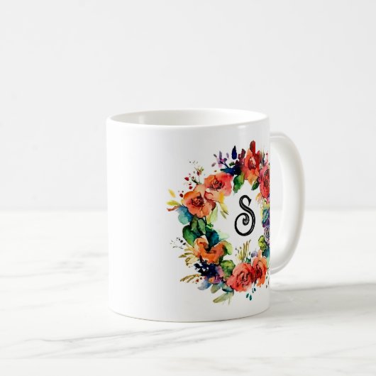 Mug Wreath aquarelle (Devant droit)