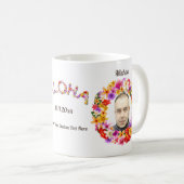 Mug Wreath Hawaïenne Avec 2 Portraits Personnalisés (Devant droit)