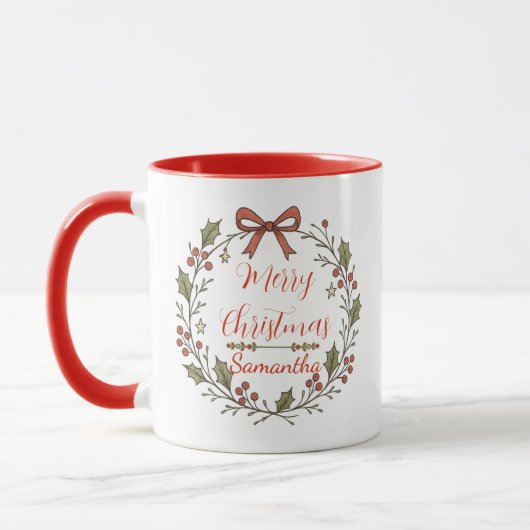 Mug Wreath "Joyeux Noël" (Gauche)