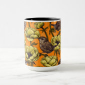 Mug Wrens dans le jardin d'anémones jaunes (Centre)