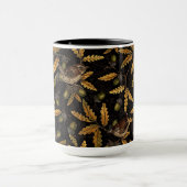 Mug Wrens et cors sur noir (Centre)