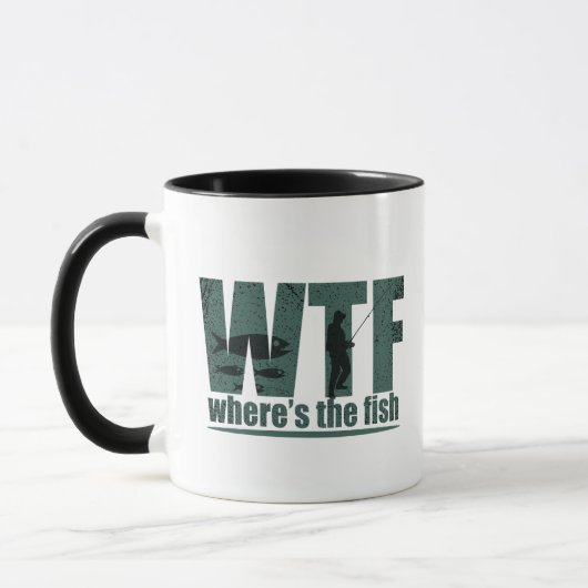 Mug WTF où est le poisson la pêche amusante (Gauche)