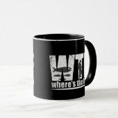 Mug WTF où est le poisson la pêche amusante (Devant droit)