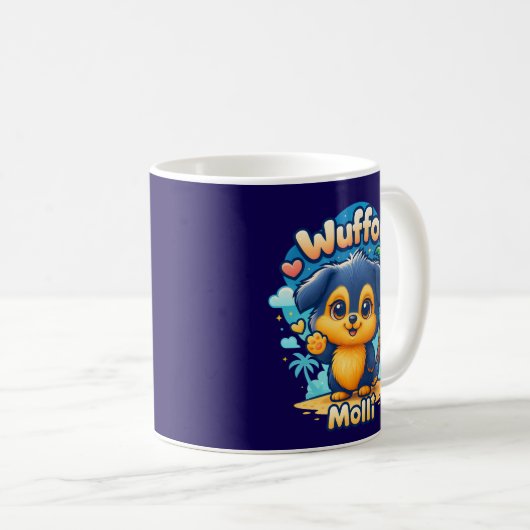 Mug Wuffoo Molli Cute Kawaii Puppy Tropical Island  (Devant droit)