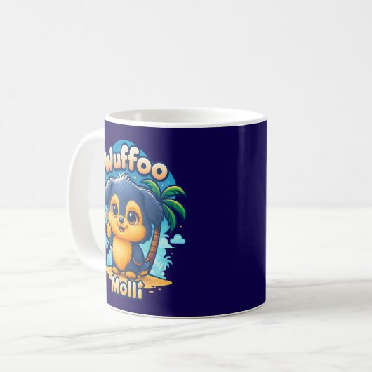 Mug Wuffoo Molli Cute Kawaii Puppy Tropical Island  (Devant gauche)