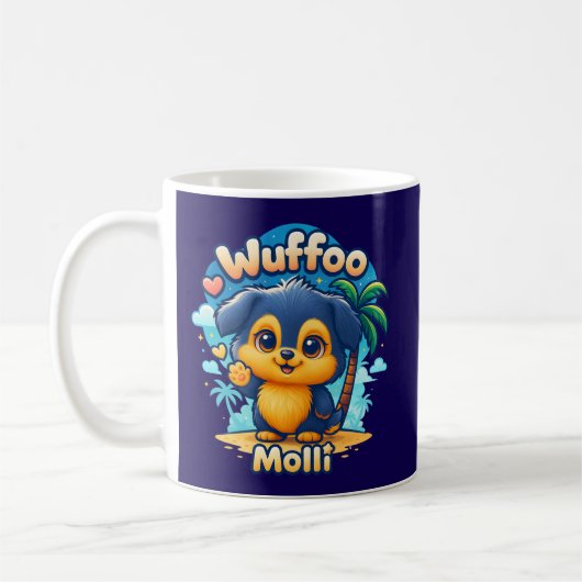Mug Wuffoo Molli Cute Kawaii Puppy Tropical Island  (Gauche)