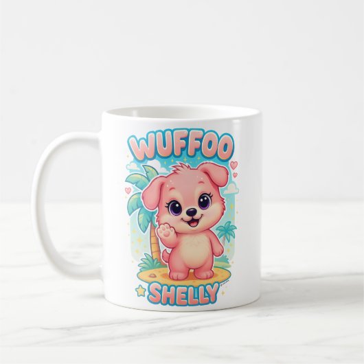 Mug Wuffoo Shelly Kawaii Puppy Tropical Island (Gauche)