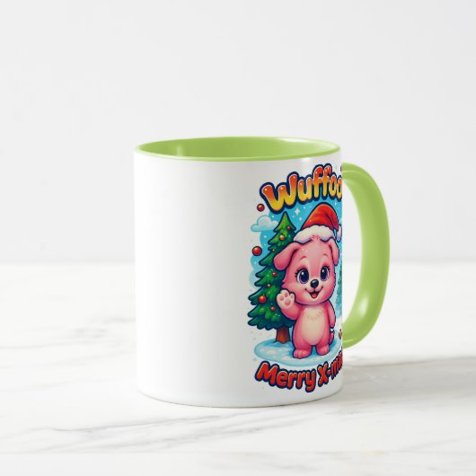 Mug Wuffoo Shelly Merry X-mas Kawaii 3D Holiday (Devant droit)