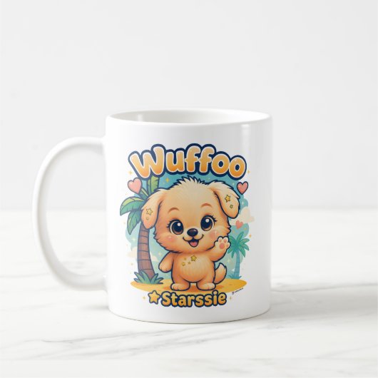 Mug Wuffoo Starssie Kawaii Puppy Tropical Island (Gauche)