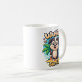 Mug Wuffoo Surffie Cute Kawaii Puppy Tropical Island (Devant droit)
