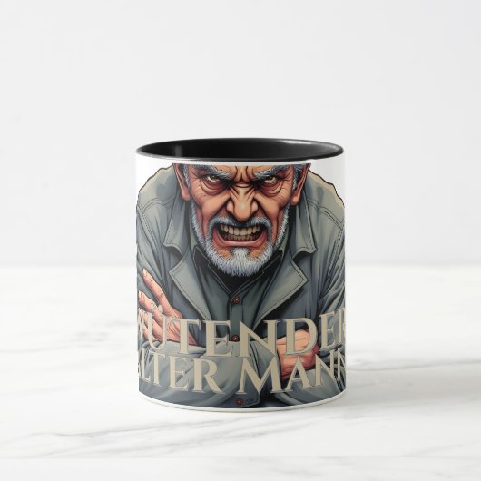 Mug Wütender Alter Mann - Dessin-Illustration (Centre)