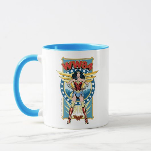 Mug WW84 | Retro Comic Wonder Woman Badge de caractère (Gauche)