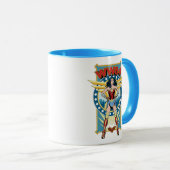 Mug WW84 | Retro Comic Wonder Woman Badge de caractère (Devant droit)
