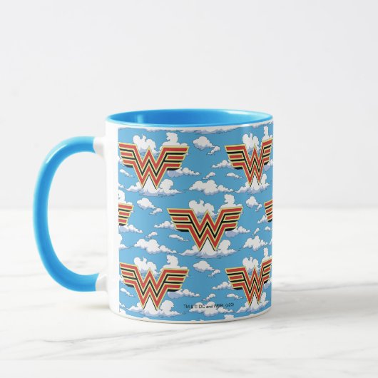 Mug WW84 | Retro Comic Wonder Woman Logo Motif Cloud (Gauche)
