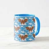 Mug WW84 | Retro Comic Wonder Woman Logo Motif Cloud (Devant droit)