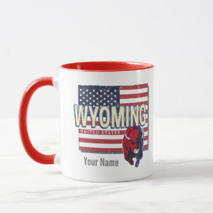 Mug Wyoming États-Unis Retro State Carte Vintage États