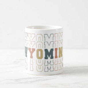 Mug Wyoming Word Art empilé