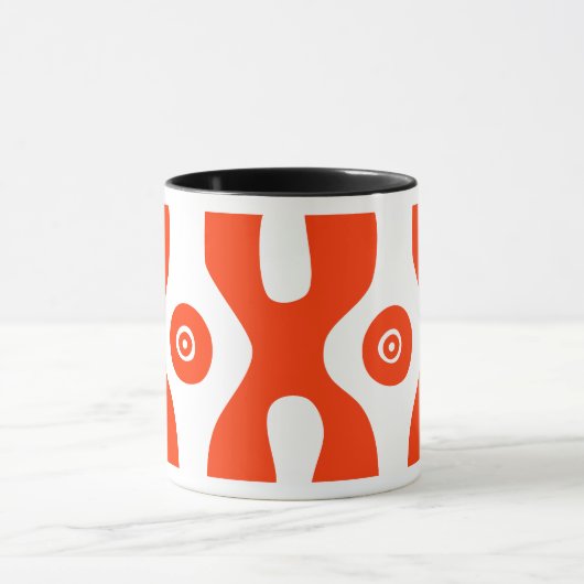 Mug X 0 Conception abstraite primitive en rouge vif (Centre)
