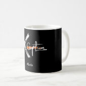 Mug X Ception | Nom personnalisé noir et blanc Cool (Devant droit)