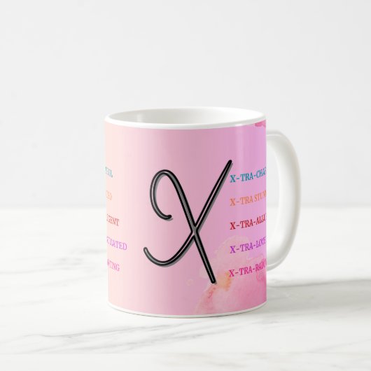 Mug "X" initial (11oz) (Devant droit)